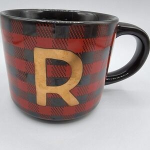 Plaid Print "R" Mug